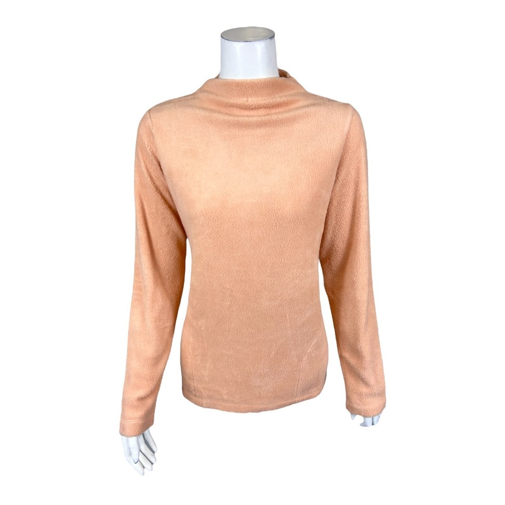 Denim & Co. Comfort Zone Baby Sherpa Funnel Neck Pullover Top Camel X-Small Size